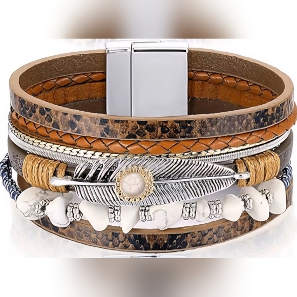 unbranded Jewelry - Faux Leather Multi Layer Bracelet